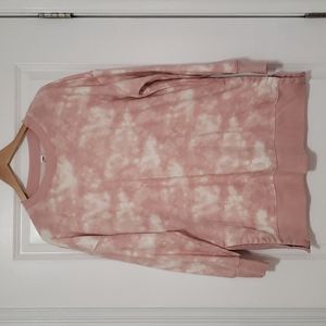Old Navy oversize pink and white sweatshirt